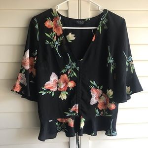 Black floral top